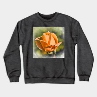 Peach Rose Bud In Watercolor Crewneck Sweatshirt